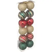 FÉÉRIC LIGHTS AND CHRISTMAS Feeric Kerstballen Set - 12 stuks, Multi, 4 cm