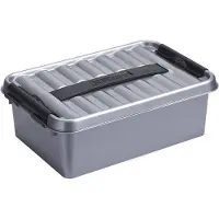 Sunware - Q-line opbergbox 4L metaal zwart - 30 x 20 x 10,4 cm