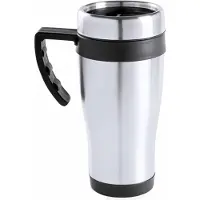 Carson RVS thermosbeker/warmhoud koffiebeker - zwart - 500 ml - Isoleerbeker - Thermosbeker