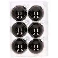 Cosy & Trendy 6x stuks Zwarte kerstballen van glas 7 cm - Kerstbal