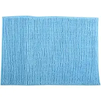 MSV Badkamerkleed/badmat voor op de vloer - lichtblauw - 40 x 60 cm - Microvezel - Badmatjes