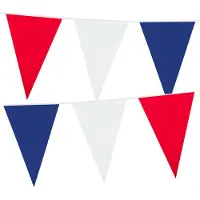 Boland 3x stuks Holland rood wit blauw plastic buiten vlaggetjes van 10 meter - Vlaggenlijnen