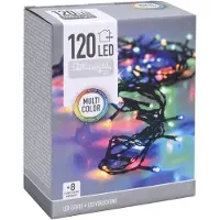 OEM LED-lichtketting, 120 LED's, kleurrijk, 230V, IP44, 8 functies met geheugenfunctie