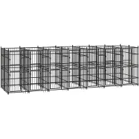 vidaXL Hondenkennel 12,9 m² staal