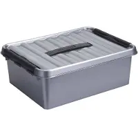 Sunware - Q-line opbergbox 12L metaal zwart - 40 x 30 x 14 cm