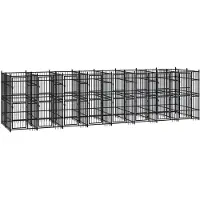vidaXL Hondenkennel 14,75 m² staal
