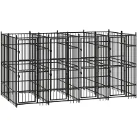 vidaXL Hondenkennel 7,37 m² staal