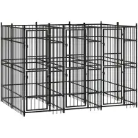 vidaXL Hondenkennel 5,53 m² staal