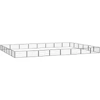 vidaXL Hondenkennel 28 panelen 100x50 cm gepoedercoat staal zwart