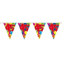 Folat 3x 45 verjaardag slingers 10 meter - Vlaggenlijnen