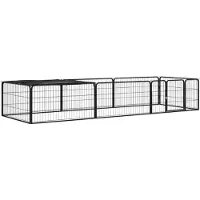 vidaXL Hondenkennel 8 panelen 100x50 cm gepoedercoat staal zwart