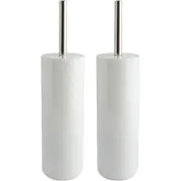 Spirella MSV Porto Toilet/wc-borstel houder - 2x - kunststof - wit - 38 cm - Toiletborstels