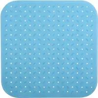 MSV Douche/bad anti-slip mat badkamer - rubber - turquoise - 54 x 54 cm - Badmatjes