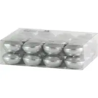 Trend Candles 24x Drijvende kaarsen zilver 4,5 cm 4 branduren - Drijfkaarsen