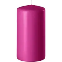 Enlightening Candles Cilinder/stompkaars - fuchsia roze - D6 x H15 cm - 58 branduur - Stompkaarsen