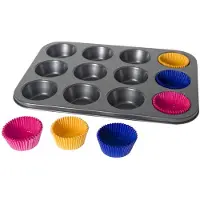 Gerimport Muffins en cupcakes bakken bakvorm/bakblik 35 x 26 cm - voor 12x stuks - Muffinvormen / cupcakevormen