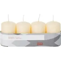 Trend Candles 4x Kaarsen cremewit 5 x 8 cm 18 branduren sfeerkaarsen - Stompkaarsen