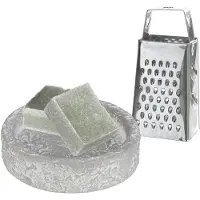 Ideas 4 Seasons Ideas4seasons Amberblokjes/geurblokjes cadeauset - jasmijn geur - inclusief schaaltje en mini rasp - Amberblokjes