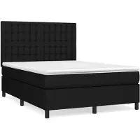 vidaXL Boxspring met matras stof zwart 140x200 cm