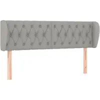 vidaXL Hoofdbord met randen 147x23x78/88 cm stof lichtgrijs