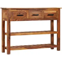 vidaXL Dressoir met 3 lades 110x30x80 cm massief acaciahout
