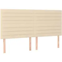 vidaXL Hoofdbord crème 200x5x118/128 cm stof