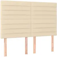 vidaXL Hoofdbord crème 144x5x118/128 cm stof