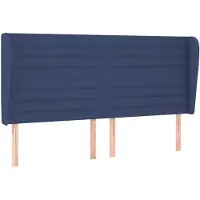 vidaXL Hoofdbord met randen 203x23x118/128 cm stof blauw
