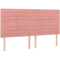 vidaXL Hoofdbord roze 200x5x118/128 cm fluweel