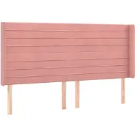vidaXL Hoofdbord met randen 203x16x118/128 cm fluweel roze
