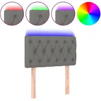 vidaXL Hoofdbord LED 80x7x78/88 cm stof lichtgrijs