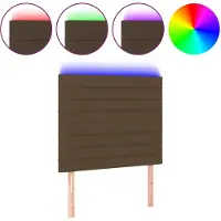vidaXL Hoofdbord LED 100x5x118/128 cm stof donkerbruin