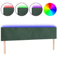vidaXL Hoofdbord LED 200x5x78/88 cm fluweel donkergroen
