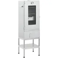 vidaXL BBQ-rookoven met tafel gegalvaniseerd staal
