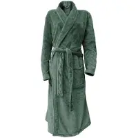 Linnick Flanel Fleece Badjas Uni - olive green - M