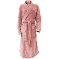 Linnick Flanel Fleece Badjas Uni - rose - XL