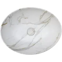 Riho Waskom Marmic Ovaal 52x39,5x13 cm Marmer Keramiek Wit Mat