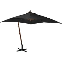 vidaXL Zweefparasol met paal 3x3 m massief vurenhout zwart
