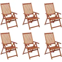 vidaXL Tuinstoelen 6 st inklapbaar massief acaciahout