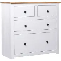 vidaXL Dressoir Panama Range 80x40x83 cm grenenhout wit