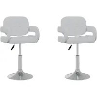 vidaXL Eetkamerstoelen draaibaar 2 st kunstleer wit