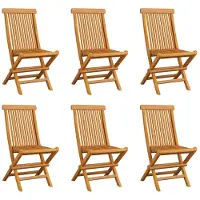 vidaXL Klapstoelen 6 stuks van massief teakhout