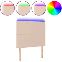 vidaXL Hoofdbord LED 80x5x118/128 cm kunstleer cappuccinokleurig