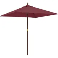 vidaXL Parasol met houten paal 198x198x231 cm bordeauxrood