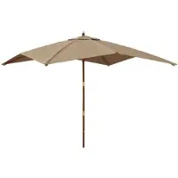 vidaXL Parasol met houten paal 300x300x273 cm taupe