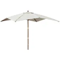 vidaXL Parasol met houten paal 300x300x273 cm zandkleurig