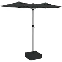 vidaXL Parasol dubbel dak met LED's 316x145 cm antracietkleurig