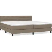 vidaXL Boxspring met matras stof taupe 200x200 cm