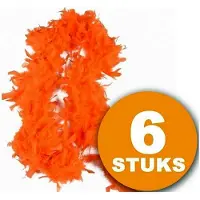 Boland Oranje Feestkleding 6 stuks Oranje Boa 180 cm Feestkleding EK/WK Voetbal Oranje Versiering Versierpakket