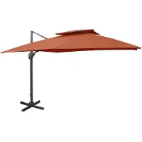 vidaXL Zweefparasol met dubbel dak 300x300 cm terracottakleurig